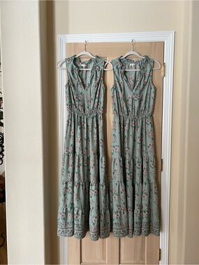 Max Studio Sage Green Floral Tiered Maxi Dress one only available in Medium